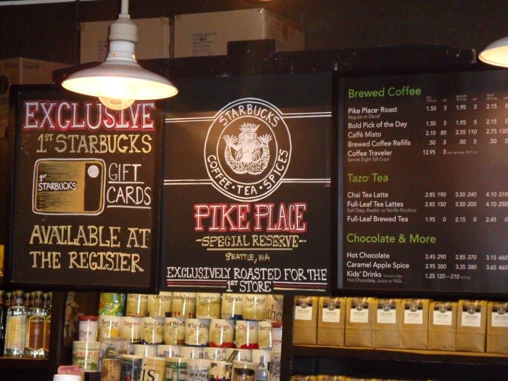 starbucks original inside the original starbucks in Seattle
