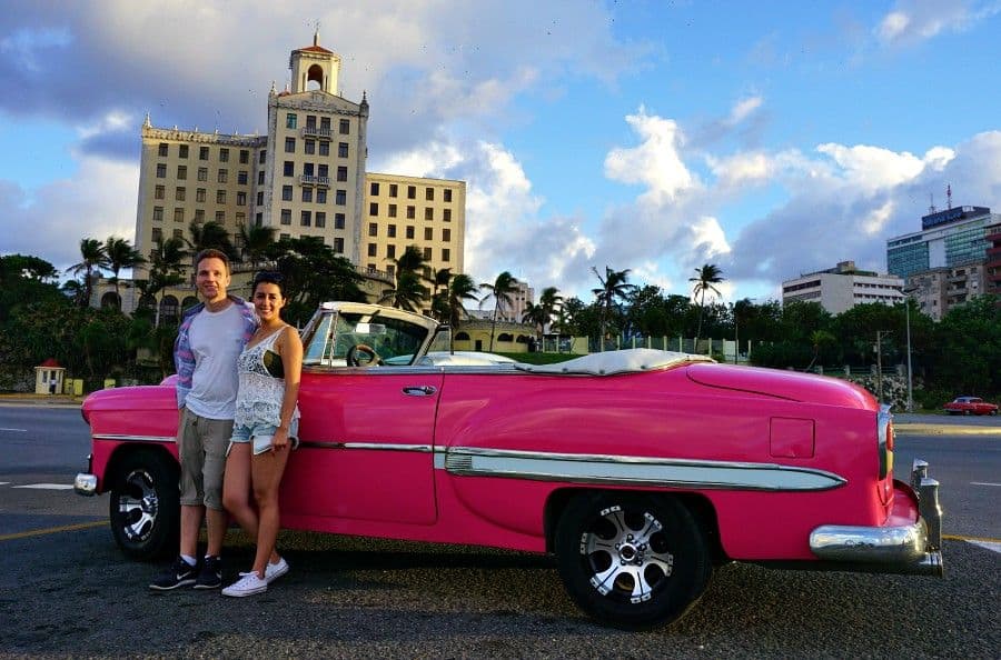 Driving a classic car in cuba
