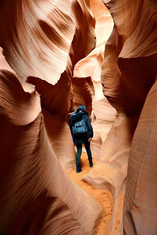 Exploring lower antelope canyon