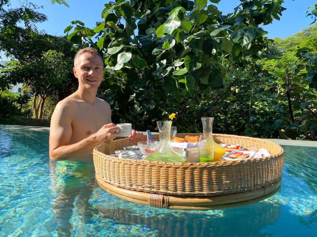 Floating breakfast at Marival Armony near Puerto Vallarta, Mexico