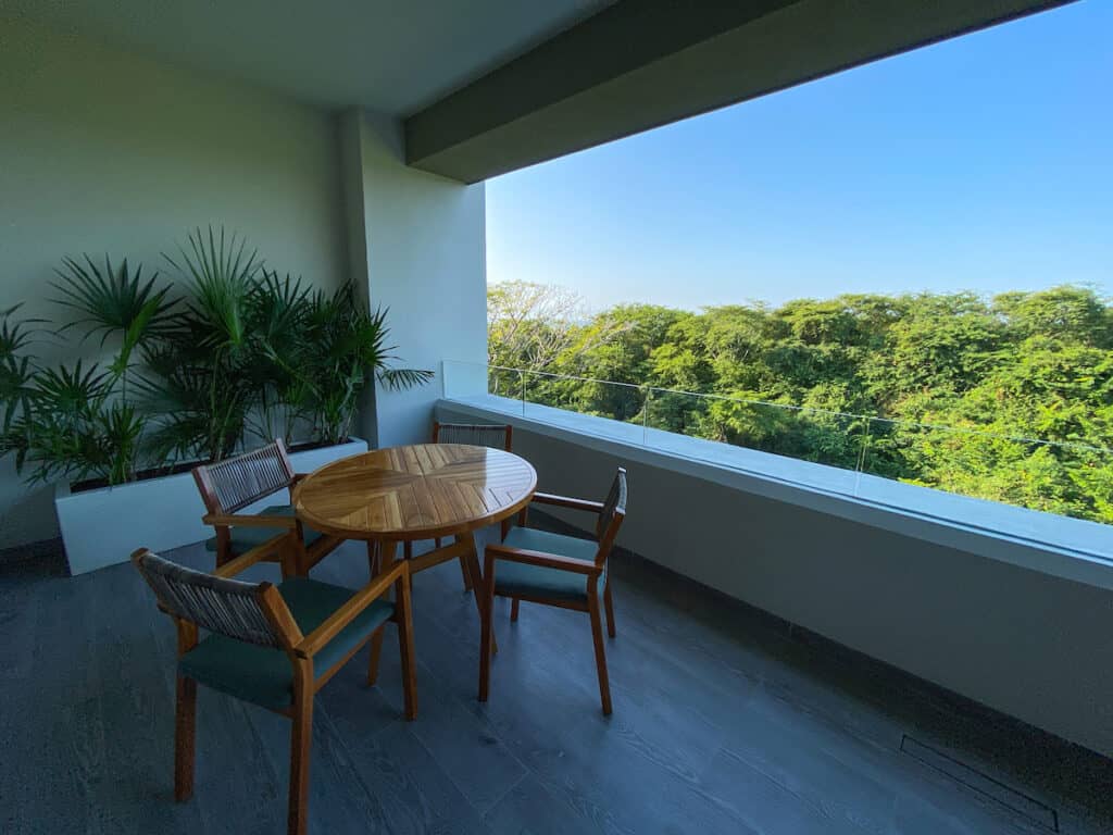 The balcony of the Sierra Suite, Marival Armony Luxury Resort, Riviera Nayarit, Mexico.